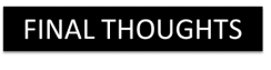 final thoughts